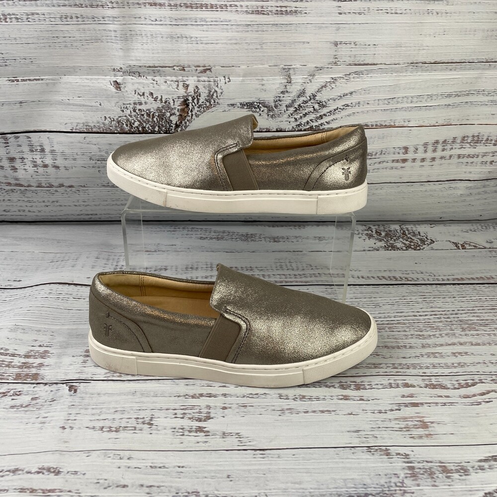 FitFlop Rally Women's 7.5 US M Slip-On Sneakers Pewter Metallic